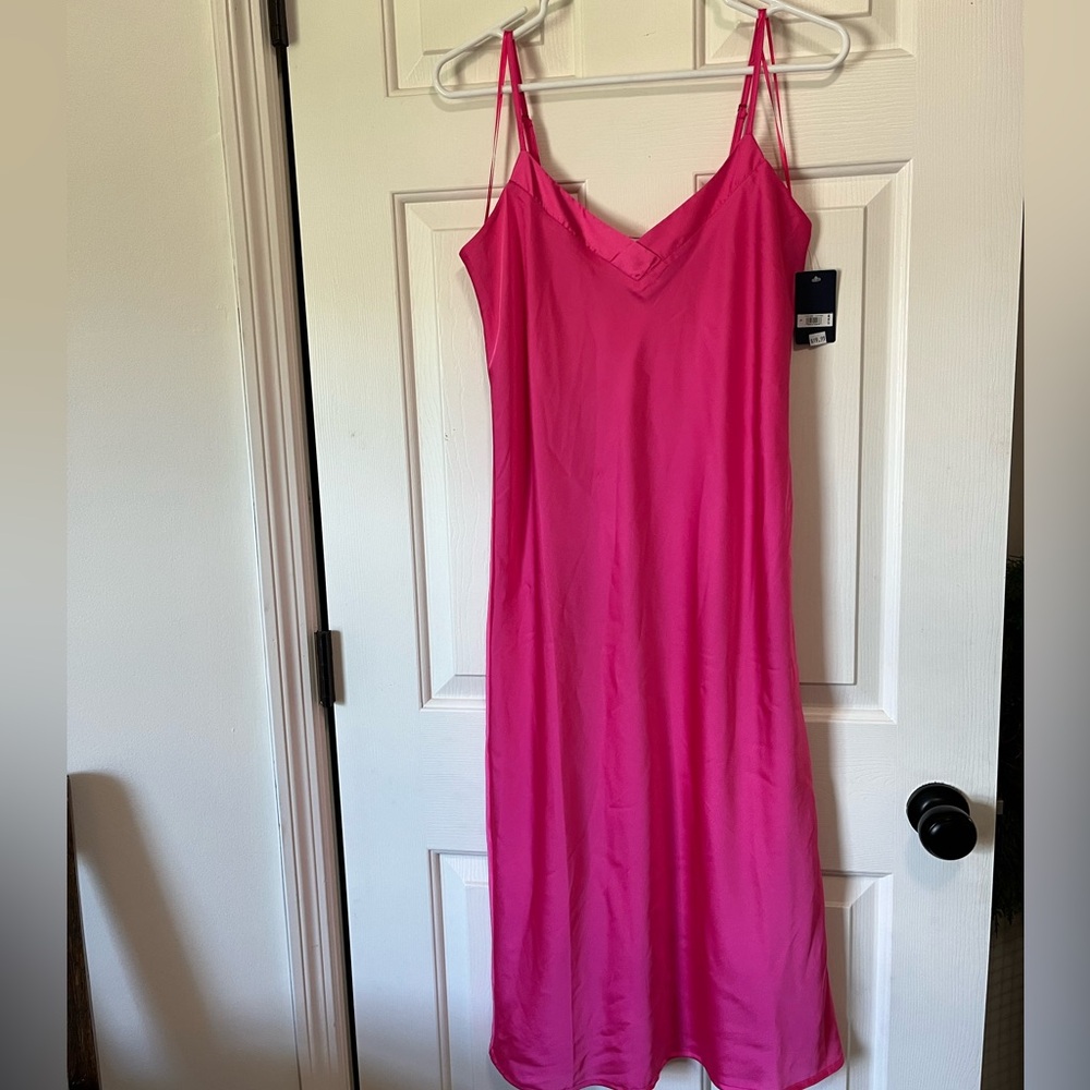 Lucky Brand Bright Pink Slip Dress Small